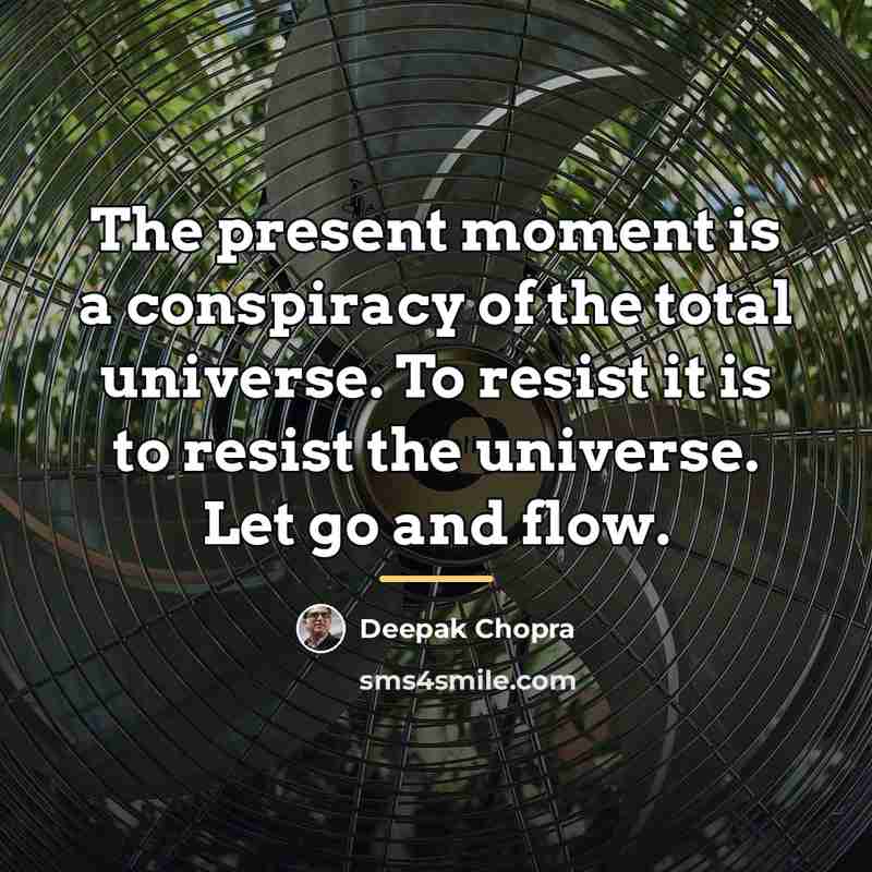 “The present moment is a conspiracy of the total universe.…” quote by Deepak Chopra
