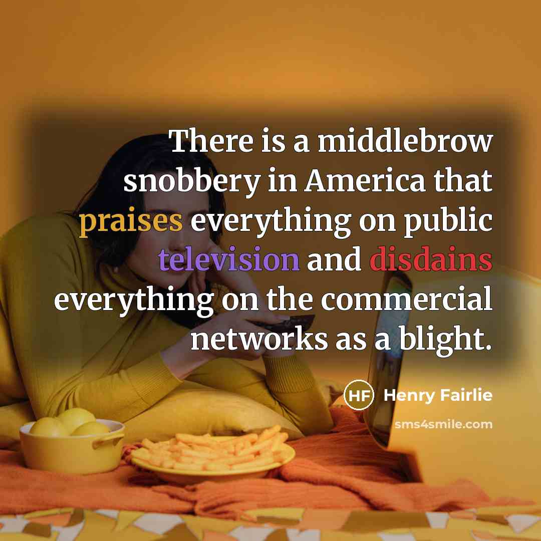 “There is a middlebrow snobbery in America that praises everything…” quote by Henry Fairlie