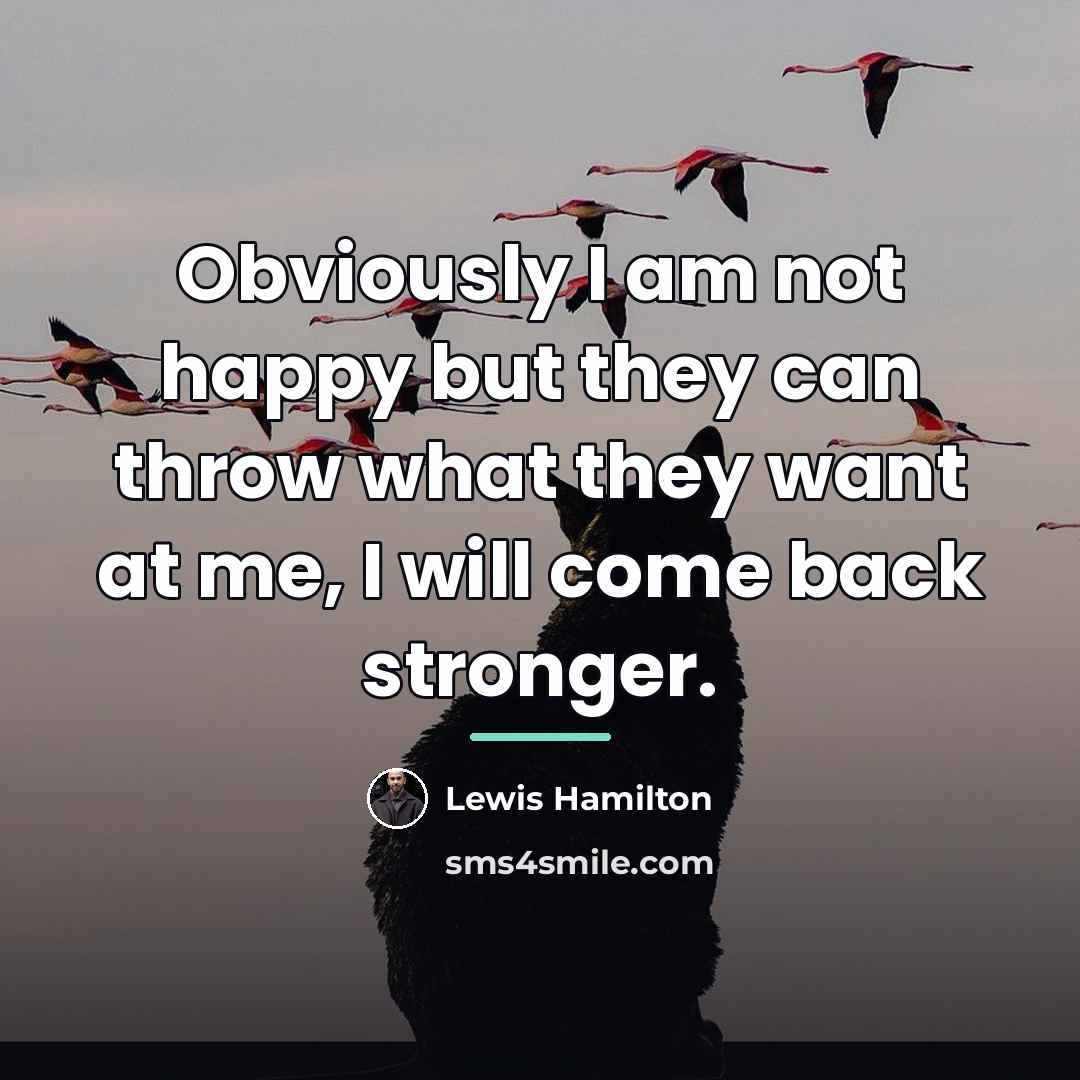 “Obviously I am not happy but they can throw what…” quote by Lewis Hamilton