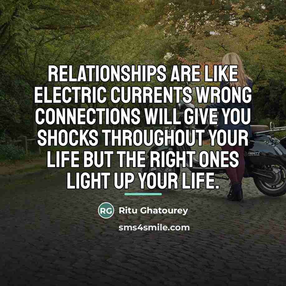 “Relationships are like Electric Currents Wrong connections will give you…” quote by Ritu Ghatourey