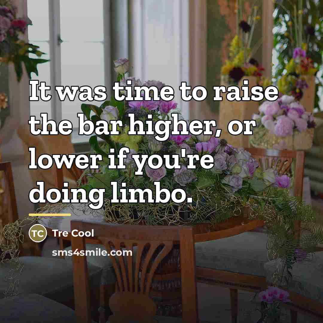 “It was time to raise the bar higher, or lower…” quote by Tre Cool