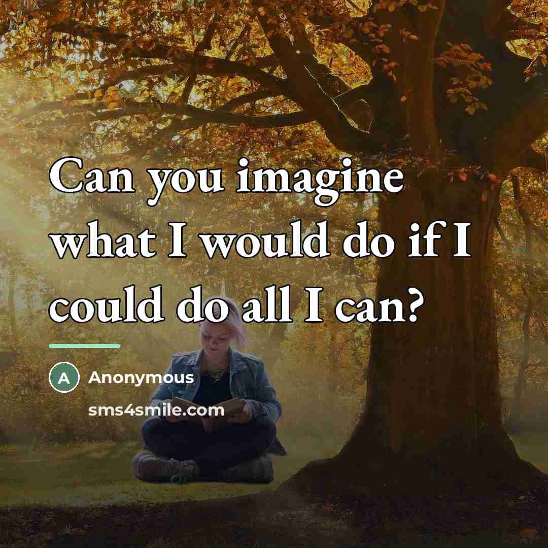 “Can you imagine what I would do if I could…” quote by Anonymous