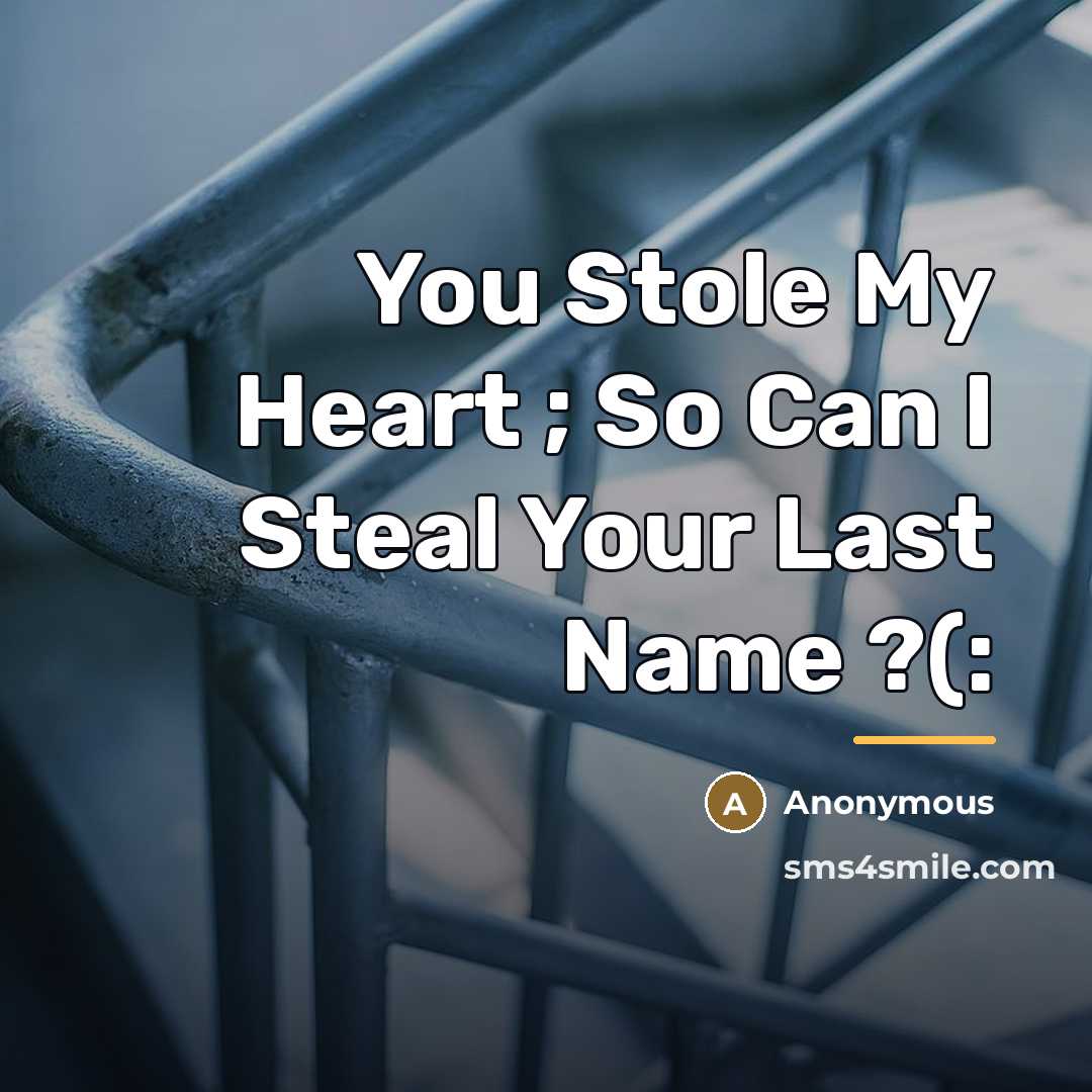 “You Stole My Heart ; So Can I Steal Your…” quote by Anonymous