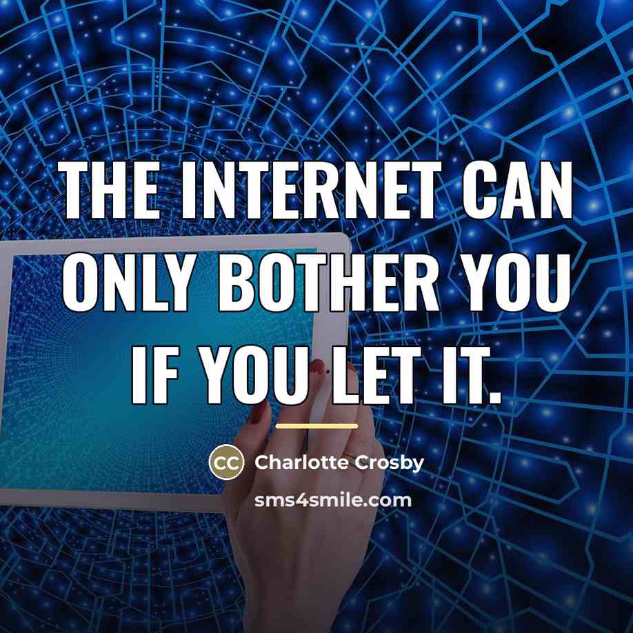 “The Internet can only bother you if you let it.…” quote by Charlotte Crosby