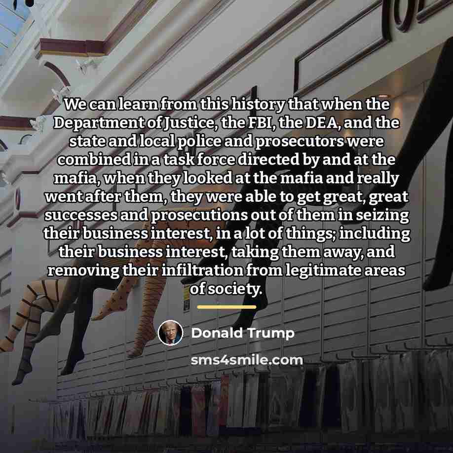 “We can learn from this history that when the Department…” quote by Donald Trump