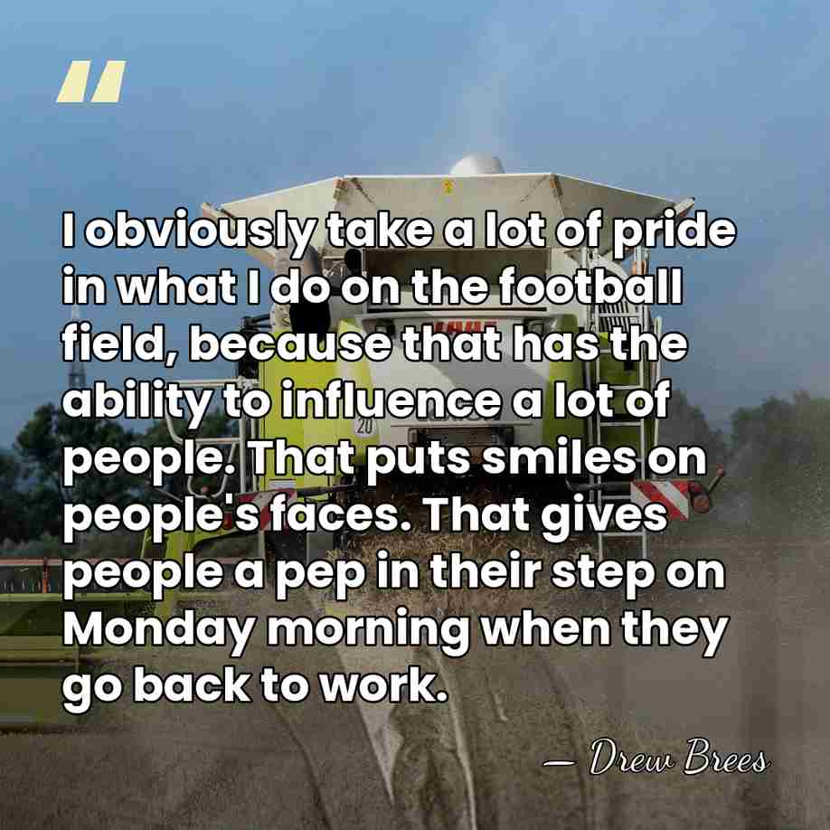 I obviously take a lot of pride in what I do on&hellip; - Drew Brees