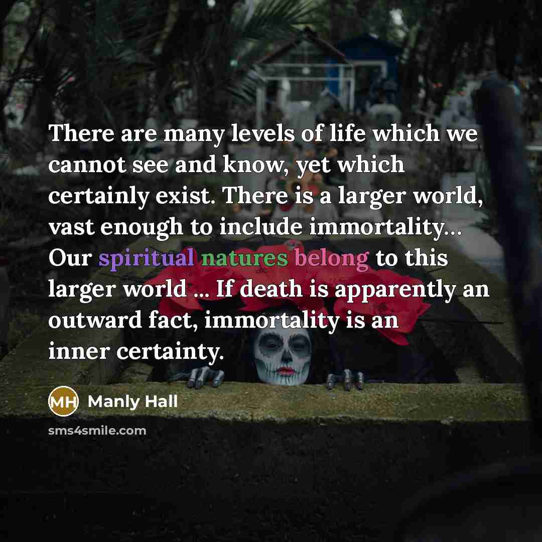 “There are many levels of life which we cannot see…” quote by Manly Hall