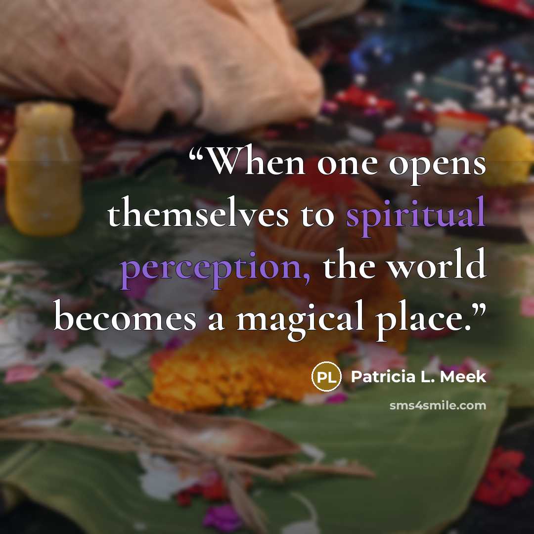 “When one opens themselves to spiritual perception, the world becomes a magical place.” quote by Patricia L. Meek