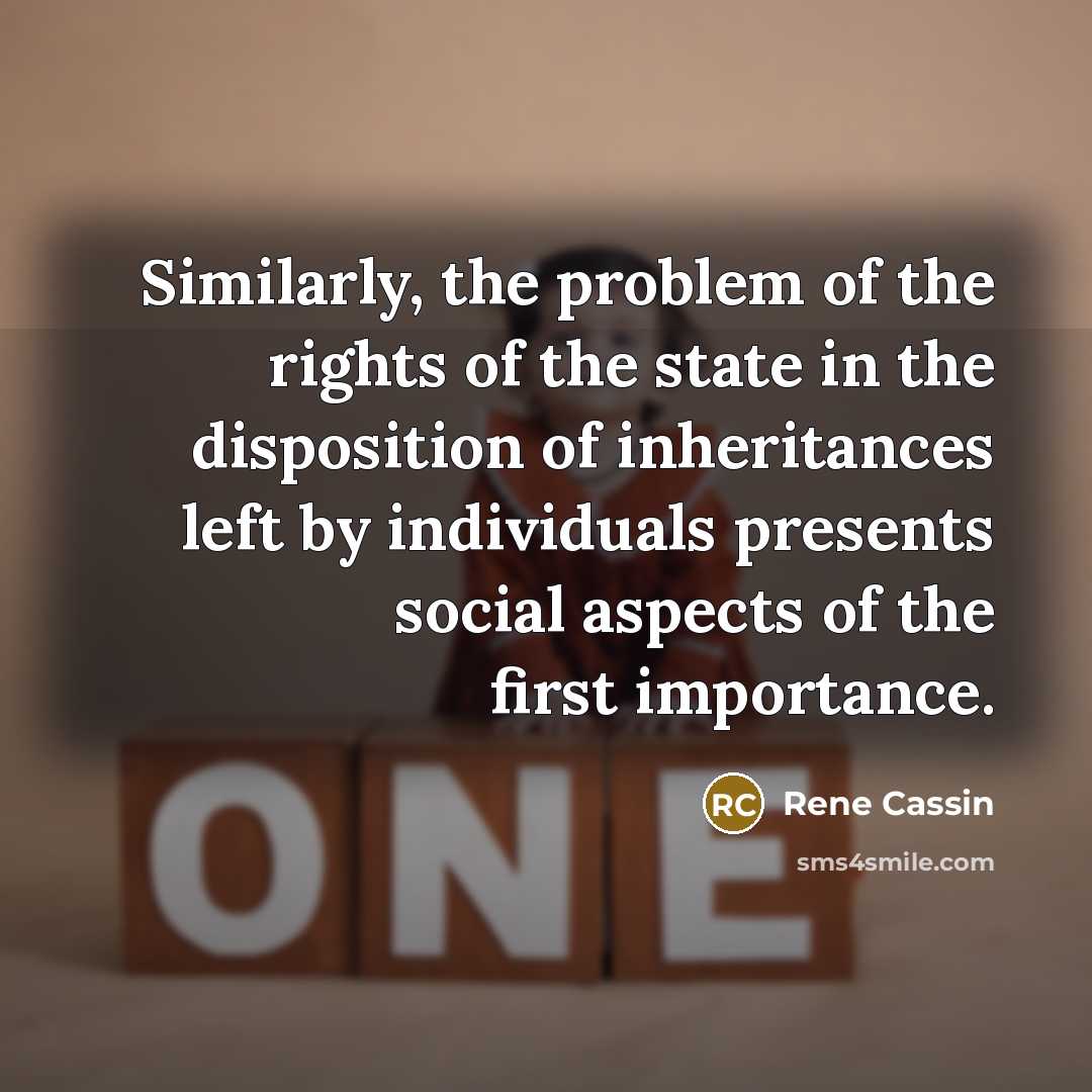 “Similarly, the problem of the rights of the state in…” quote by Rene Cassin
