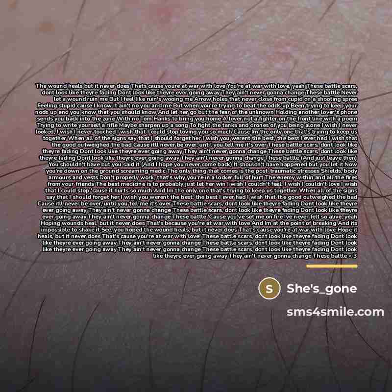 “The wound heals but it never does Thats cause youre…” quote by She's_gone