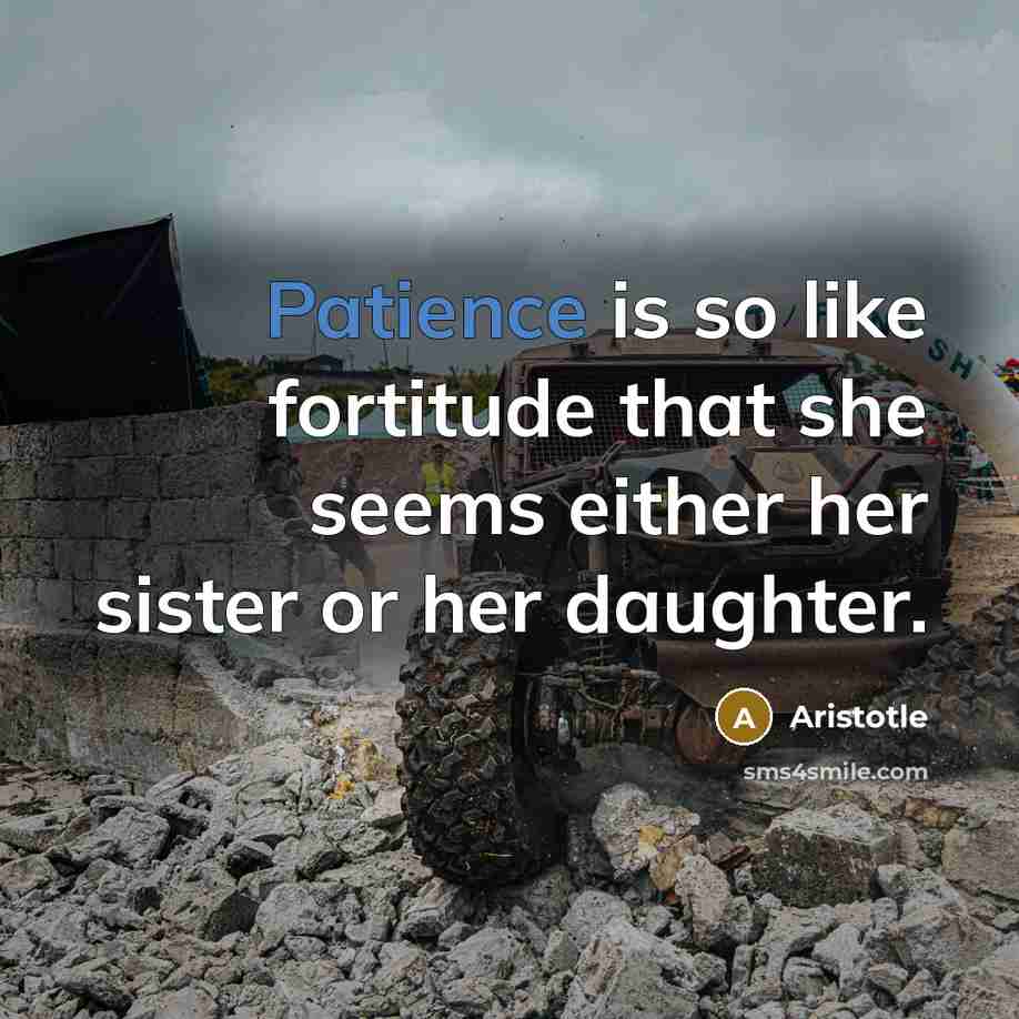 “Patience is so like fortitude that she seems either her…” quote by Aristotle