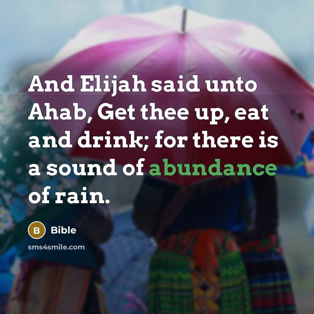 “And Elijah said unto Ahab, Get thee up, eat and…” quote by Bible