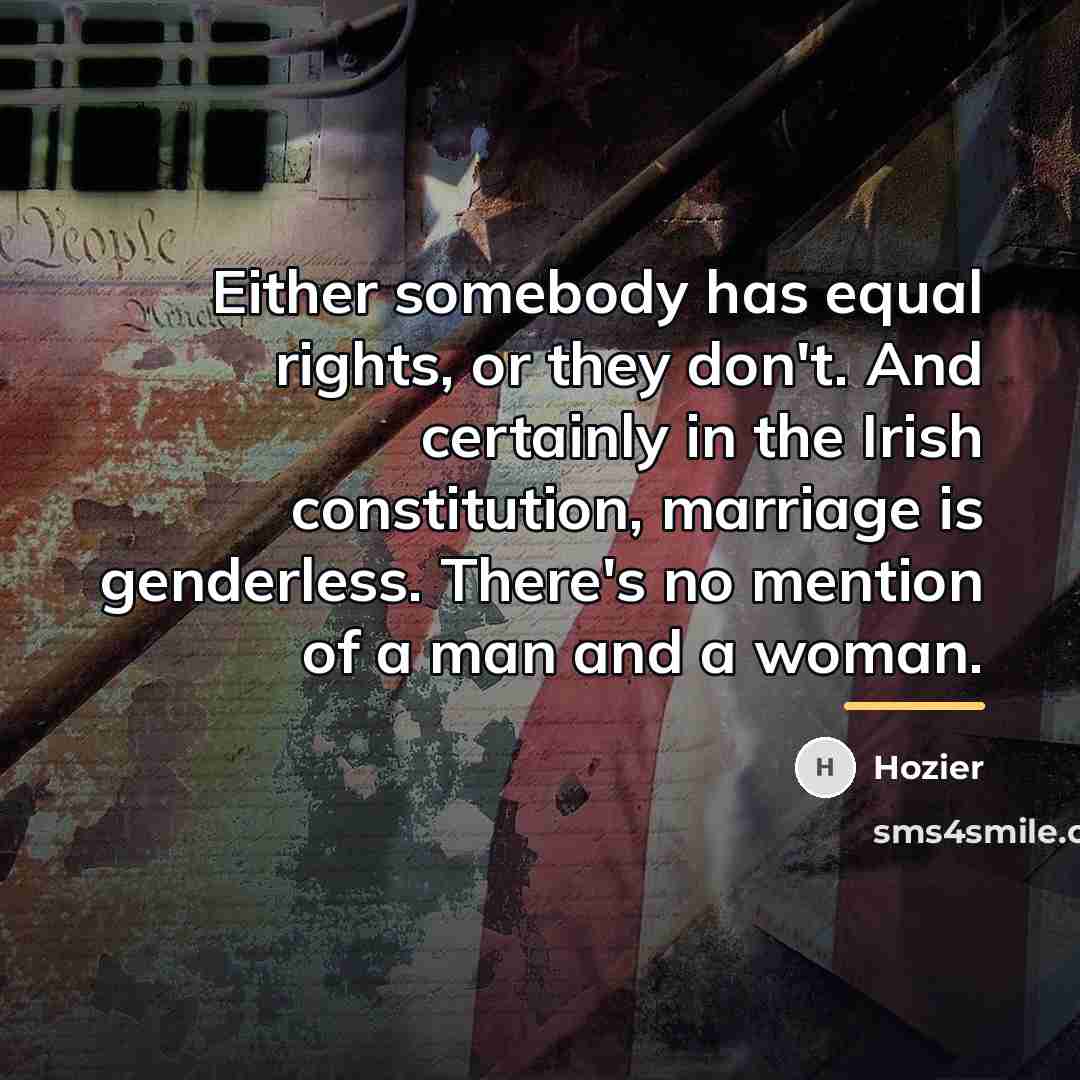 “Either somebody has equal rights, or they don't. And certainly…” quote by Hozier