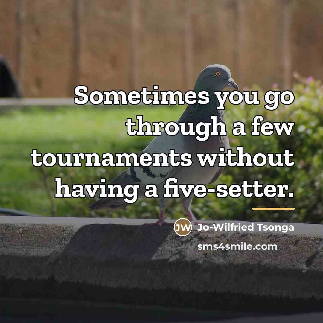 “Sometimes you go through a few tournaments without having a…” quote by Jo-Wilfried Tsonga