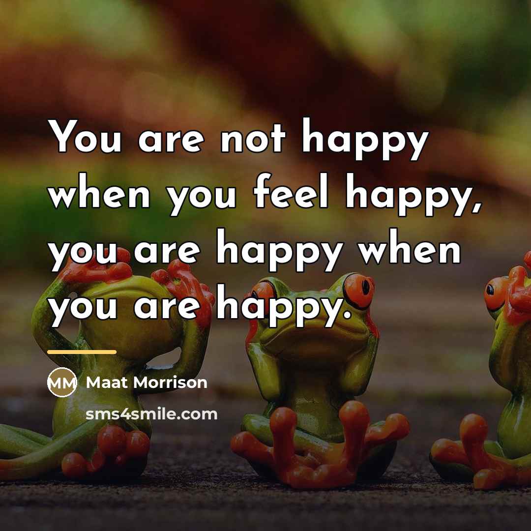 “You are not happy when you feel happy, you are…” quote by Maat Morrison