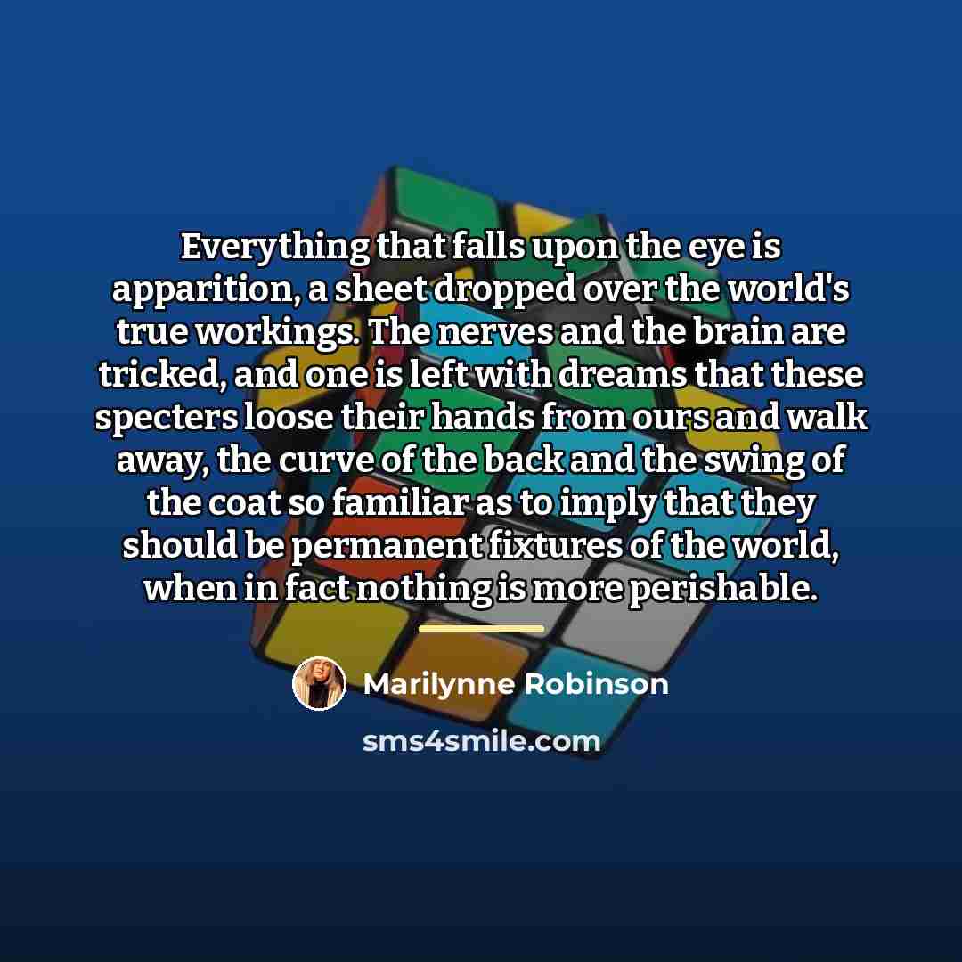 “Everything that falls upon the eye is apparition, a sheet…” quote by Marilynne Robinson