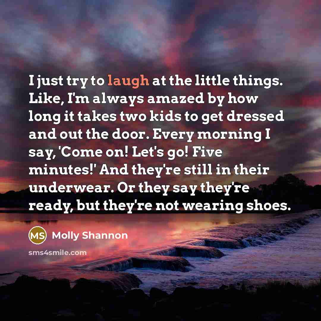 “I just try to laugh at the little things. Like,…” quote by Molly Shannon