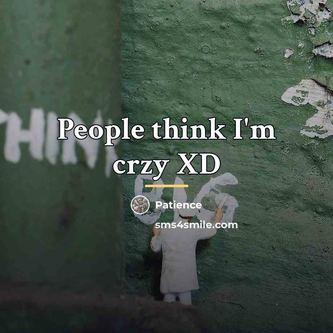 “People think I'm crzy XD…” quote by Patience
