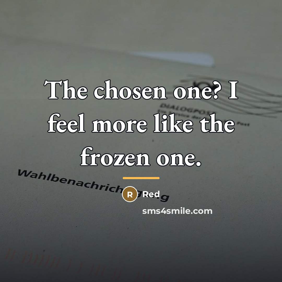 “The chosen one? I feel more like the frozen one.…” quote by Red