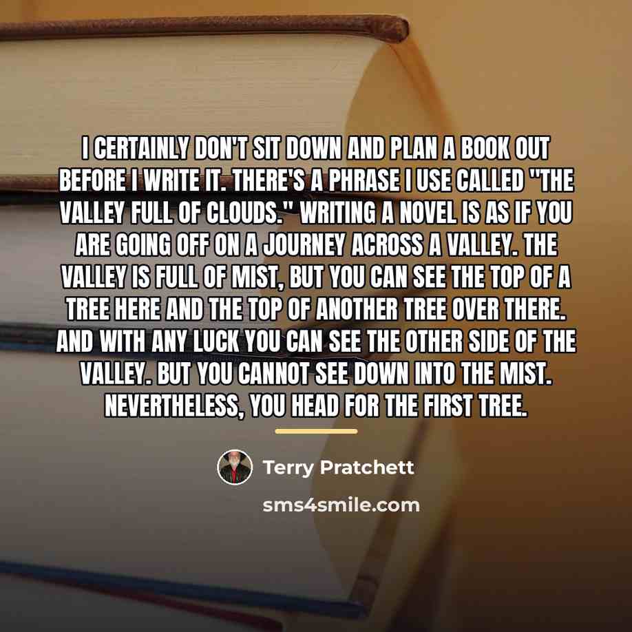 “I certainly don't sit down and plan a book out…” quote by Terry Pratchett