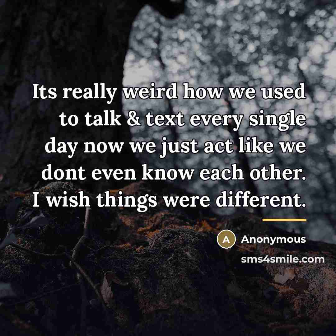 “Its really weird how we used to talk & text…” quote by Anonymous