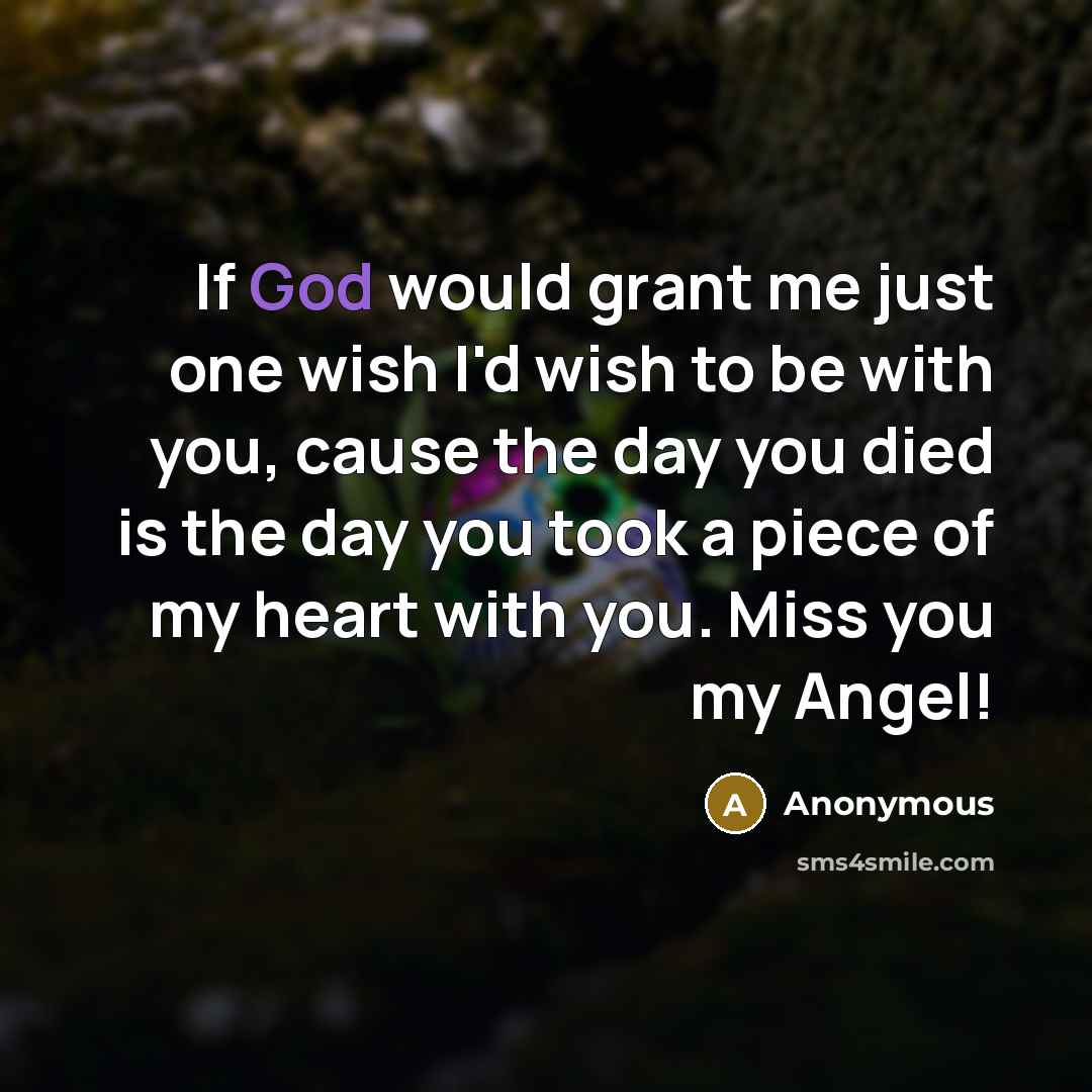 “If God would grant me just one wish I'd wish…” quote by Anonymous