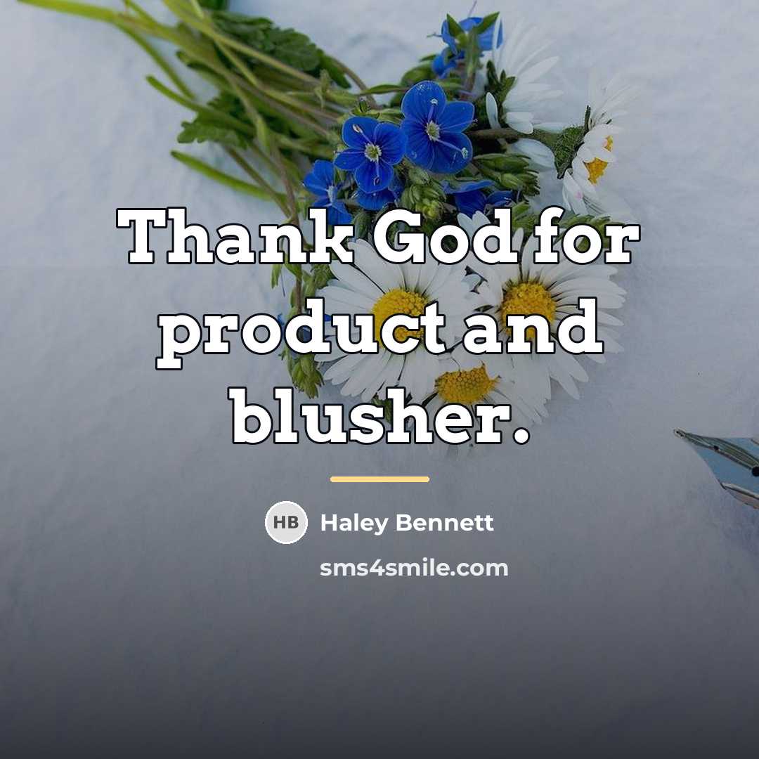 “Thank God for product and blusher.…” quote by Haley Bennett