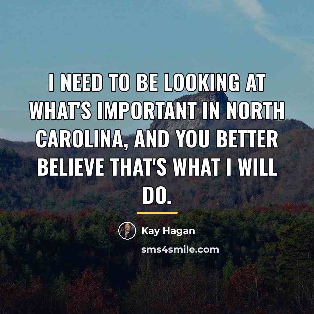 “I need to be looking at what's important in North…” quote by Kay Hagan
