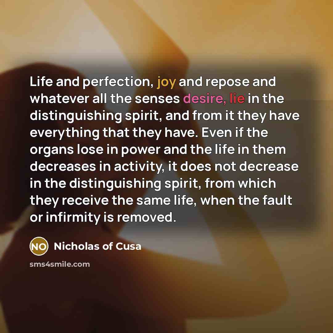 “Life and perfection, joy and repose and whatever all the…” quote by Nicholas of Cusa
