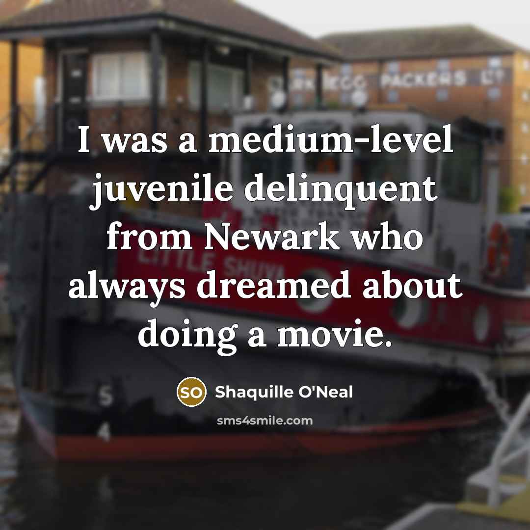 “I was a medium-level juvenile delinquent from Newark who always…” quote by Shaquille O'Neal