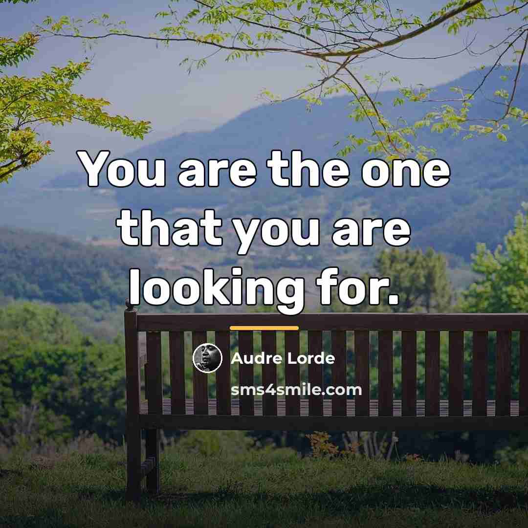 “You are the one that you are looking for.…” quote by Audre Lorde