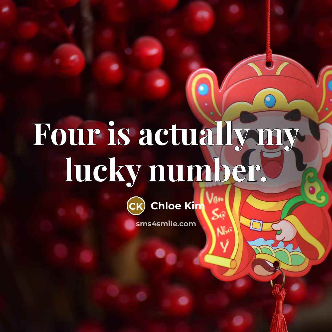 “Four is actually my lucky number.…” quote by Chloe Kim