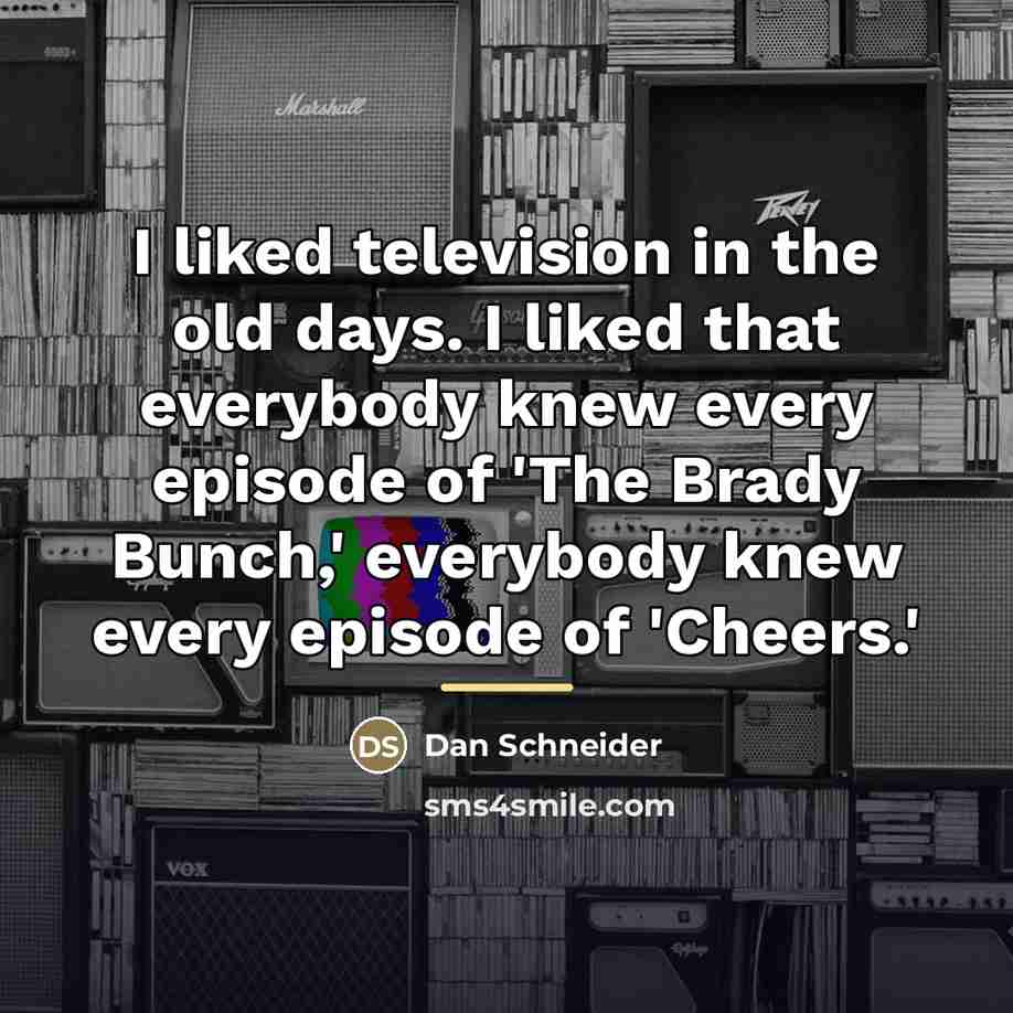 “I liked television in the old days. I liked that…” quote by Dan Schneider