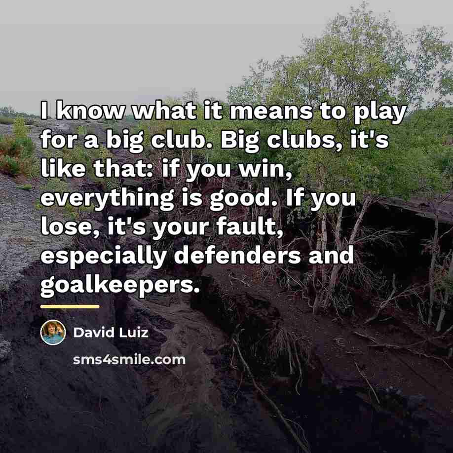 “I know what it means to play for a big…” quote by David Luiz