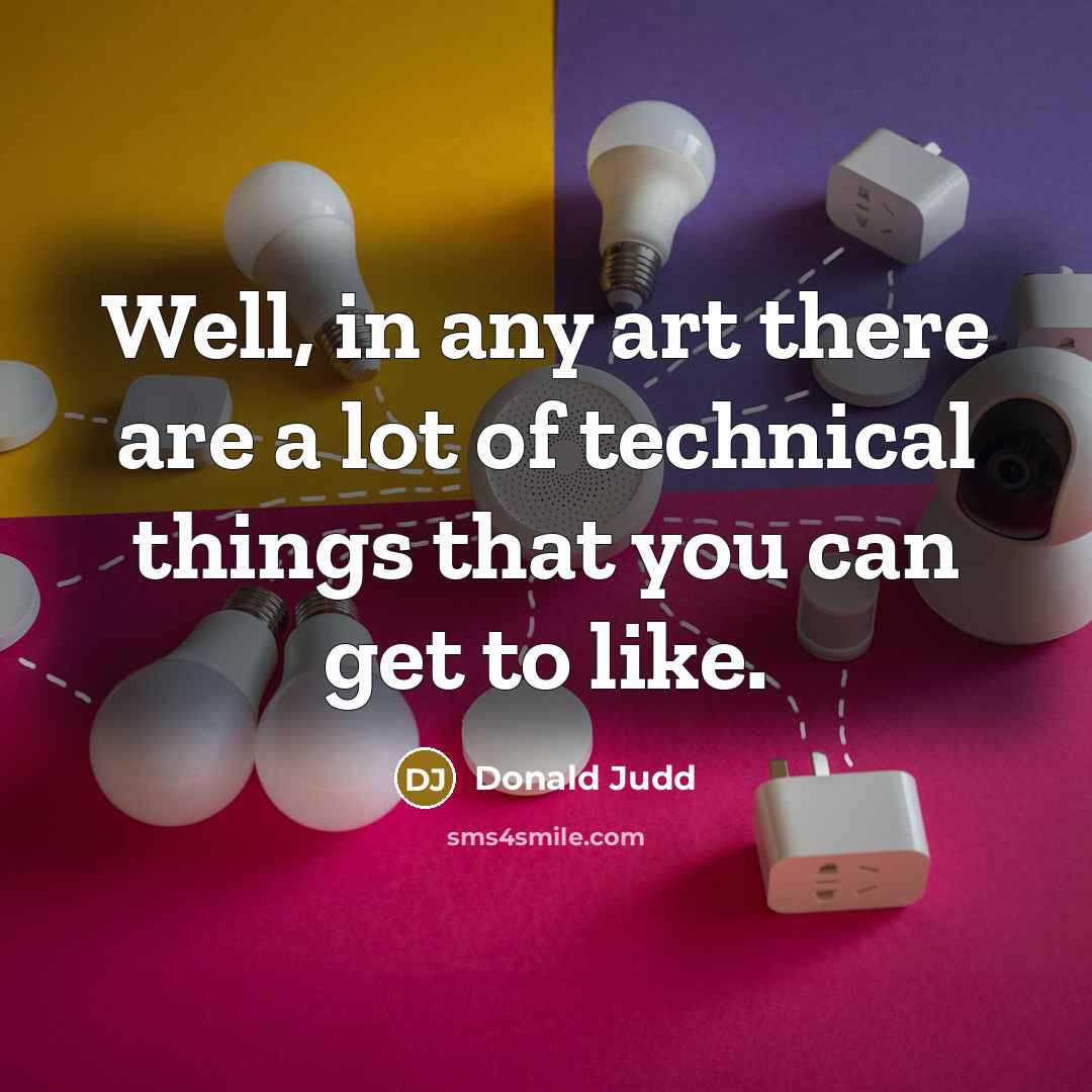 “Well, in any art there are a lot of technical…” quote by Donald Judd
