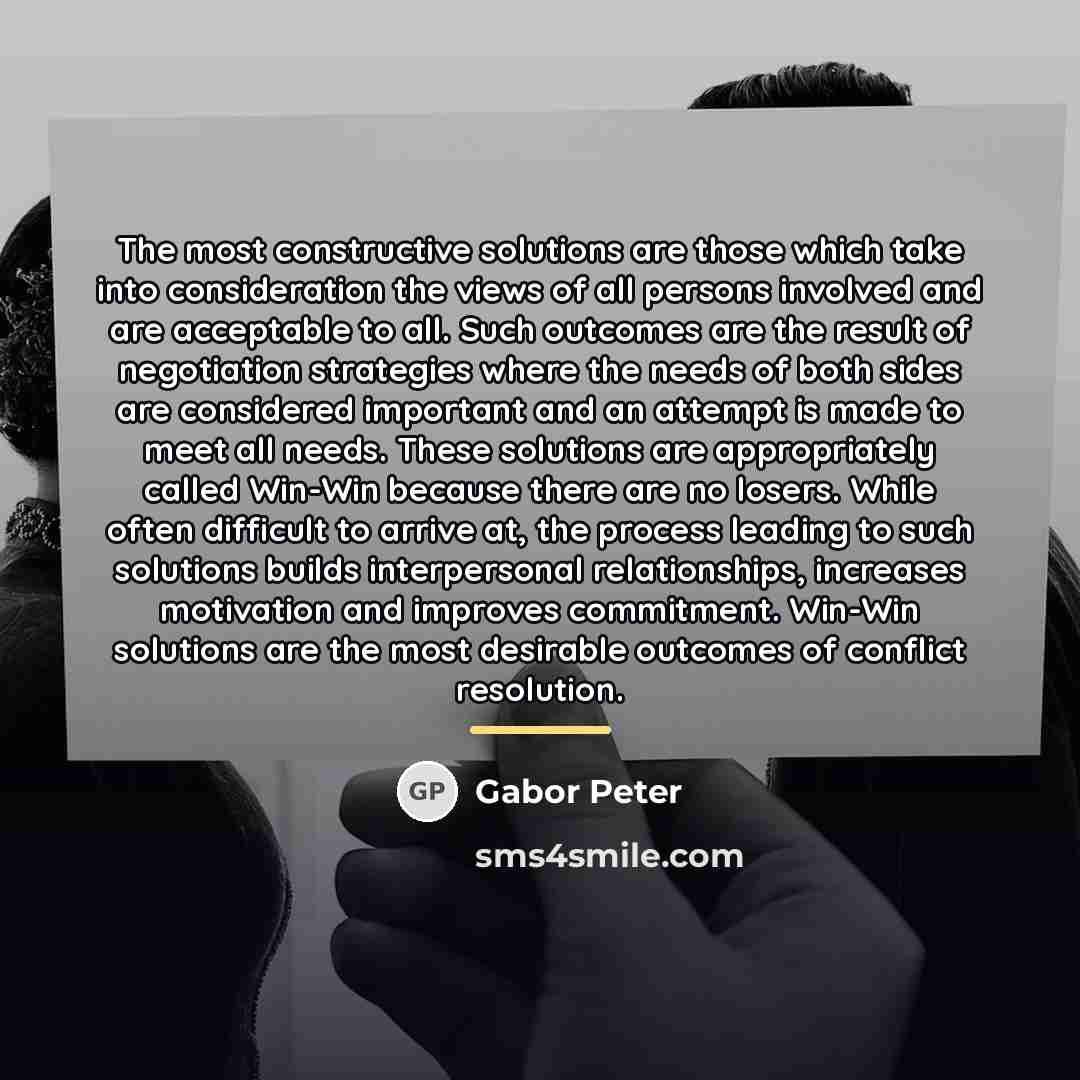 “The most constructive solutions are those which take into consideration…” quote by Gabor Peter