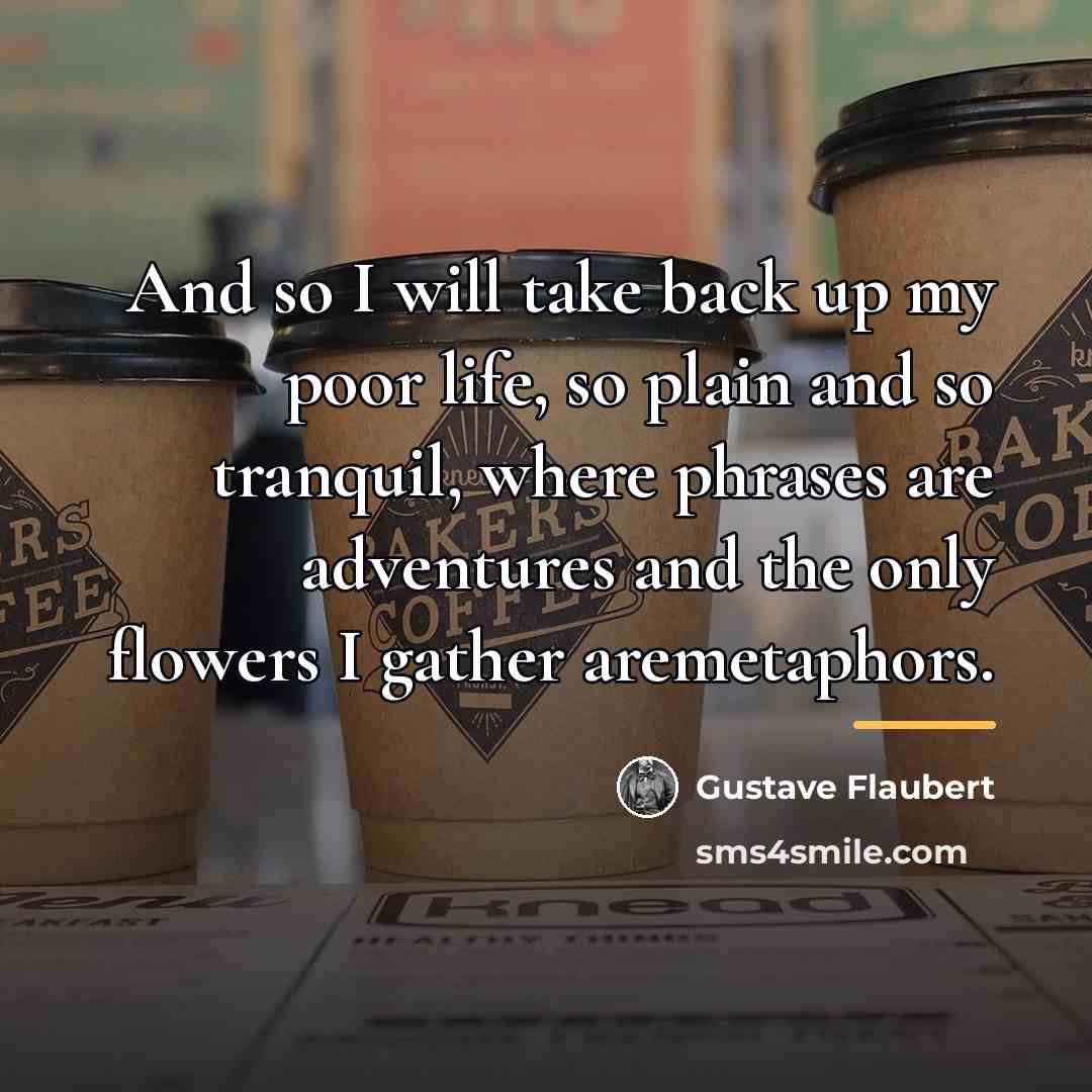 “And so I will take back up my poor life,…” quote by Gustave Flaubert