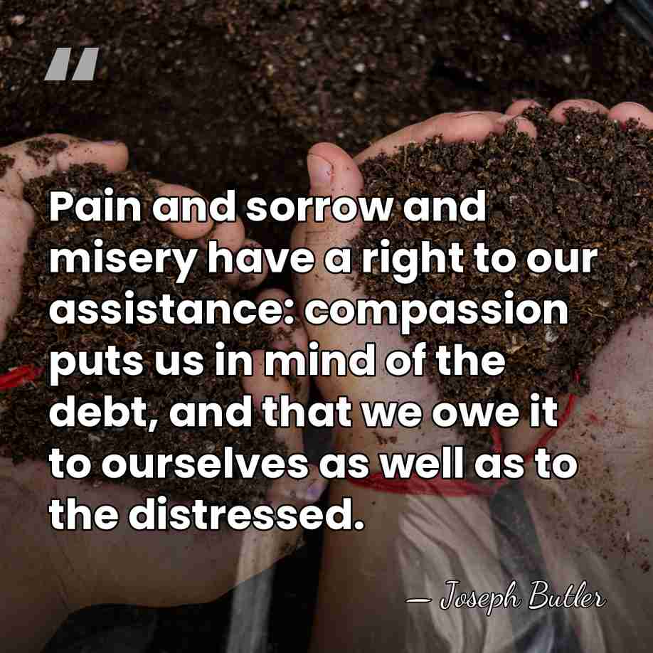 Pain and sorrow and misery have a right to our assistance: compassion&hellip; - Joseph Butler