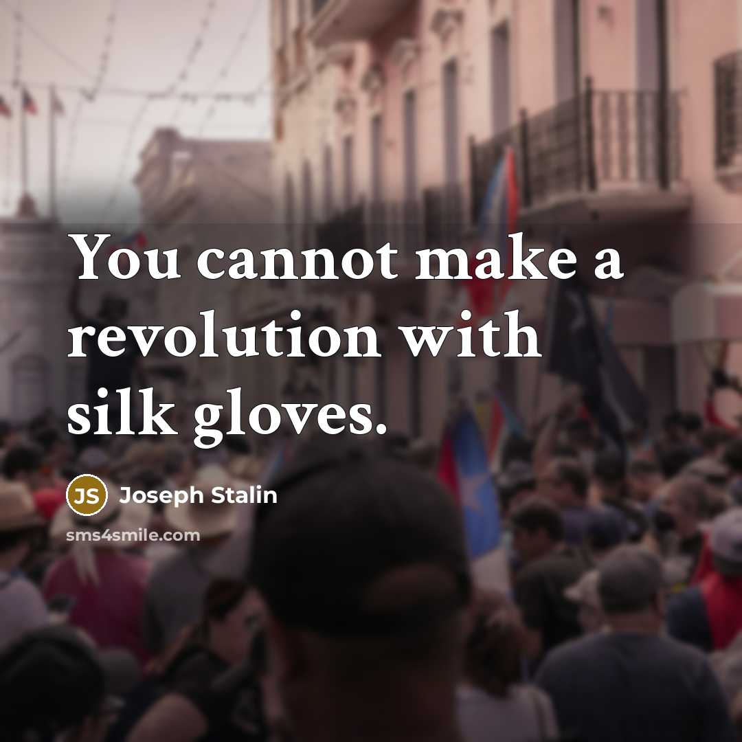 “You cannot make a revolution with silk gloves.…” quote by Joseph Stalin