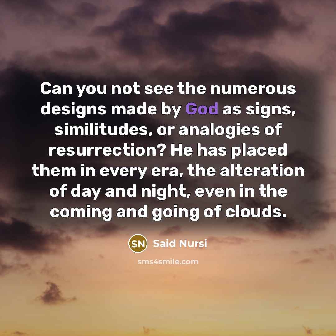 “Can you not see the numerous designs made by God…” quote by Said Nursi
