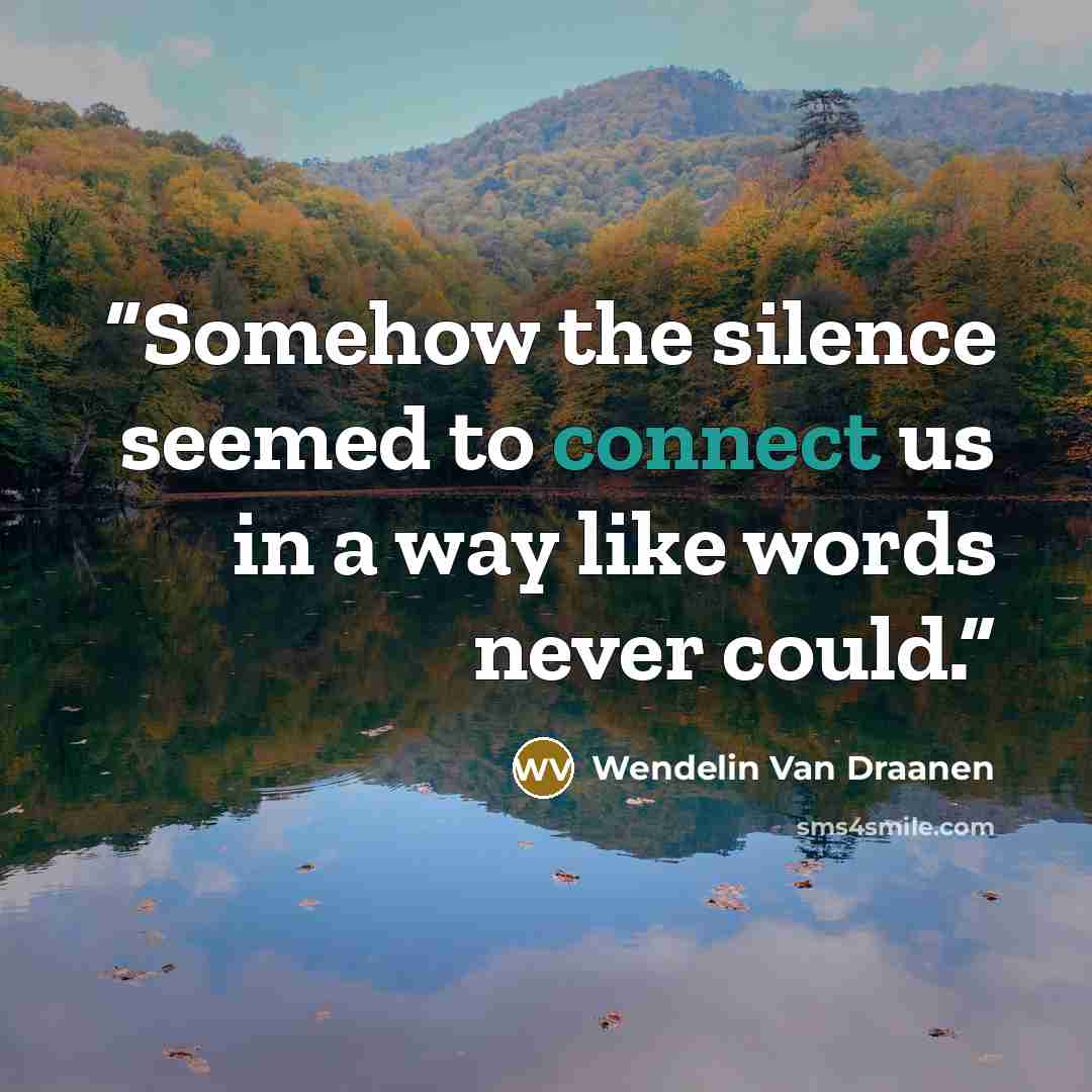 “Somehow the silence seemed to connect us in a way like words never could.” quote by Wendelin Van Draanen