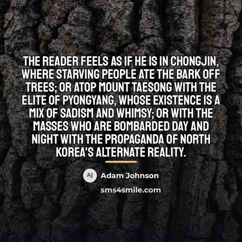 “The reader feels as if he is in Chongjin, where…” quote by Adam Johnson