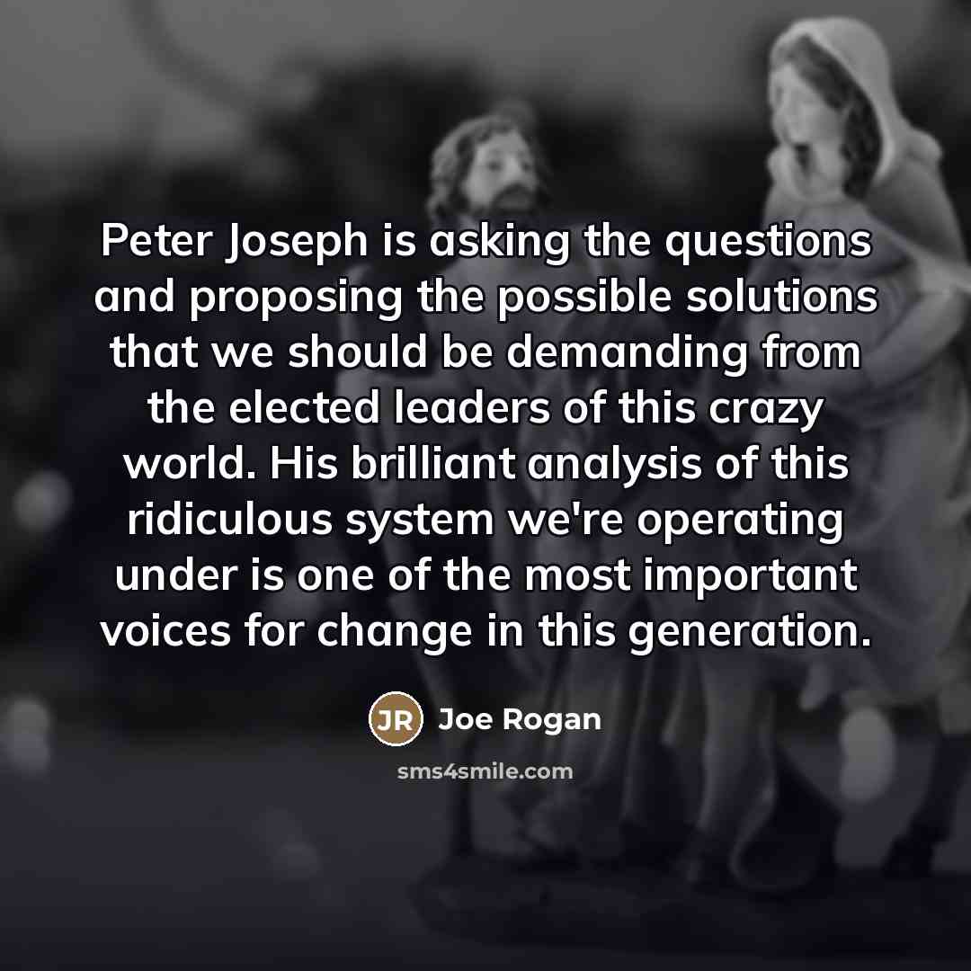 “Peter Joseph is asking the questions and proposing the possible…” quote by Joe Rogan