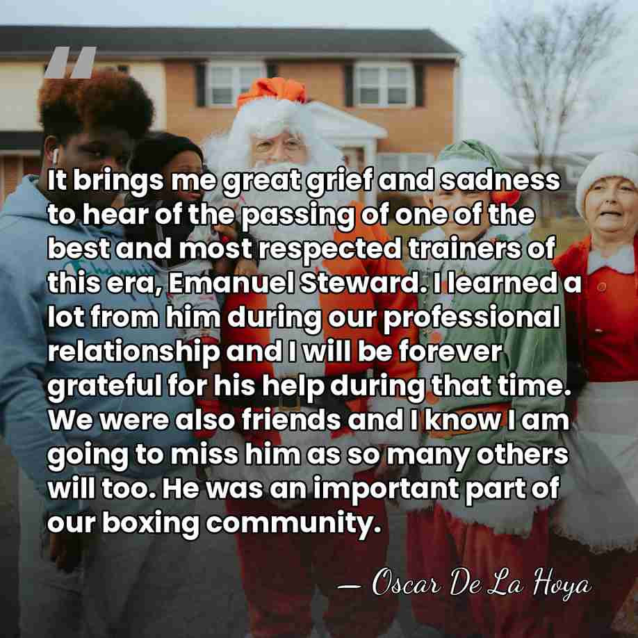 It brings me great grief and sadness to hear of the passing&hellip; - Oscar De La Hoya