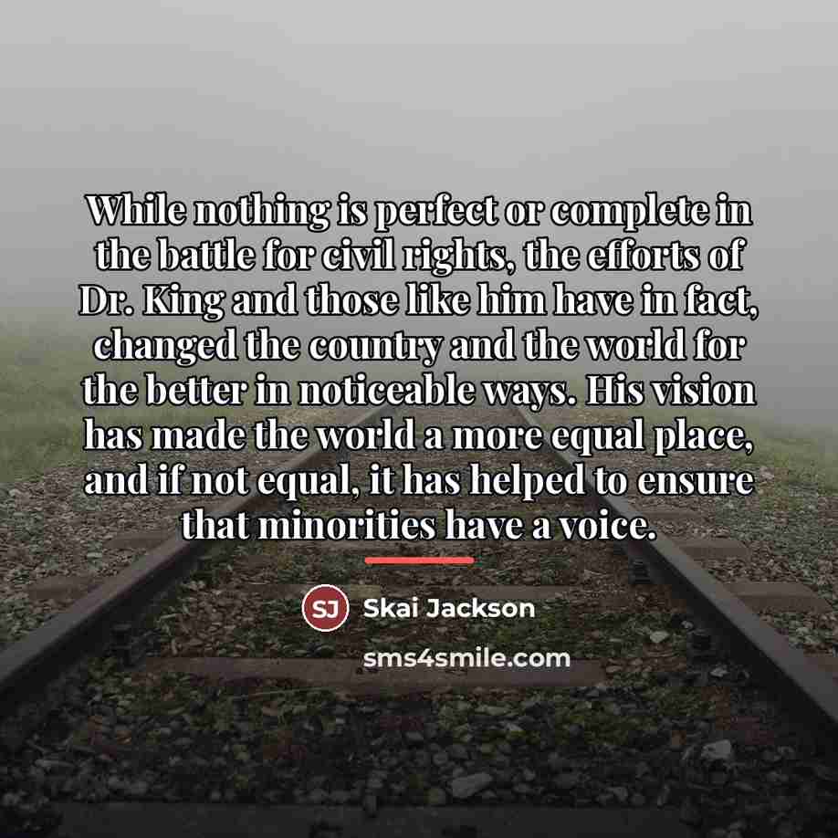 “While nothing is perfect or complete in the battle for…” quote by Skai Jackson