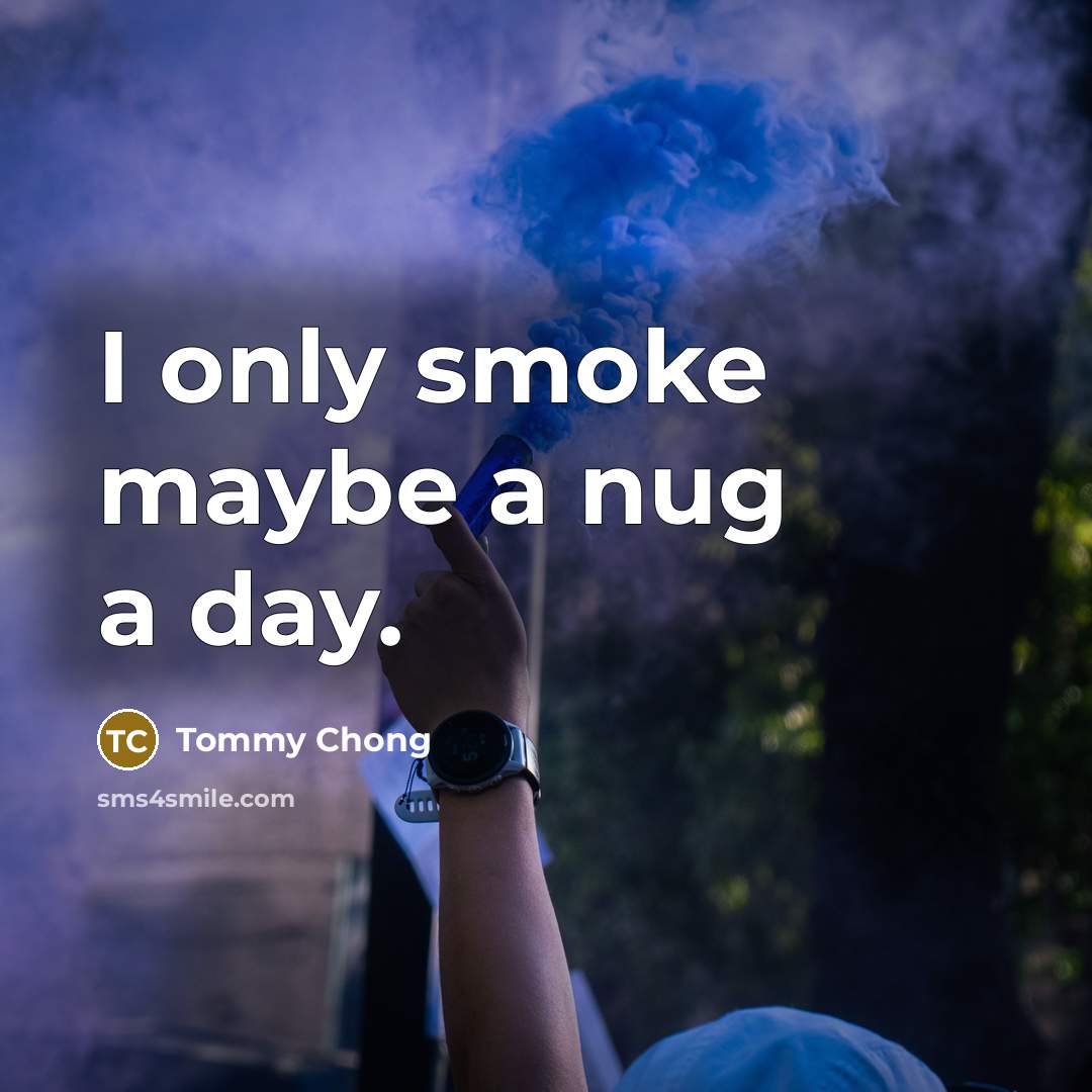“I only smoke maybe a nug a day.…” quote by Tommy Chong
