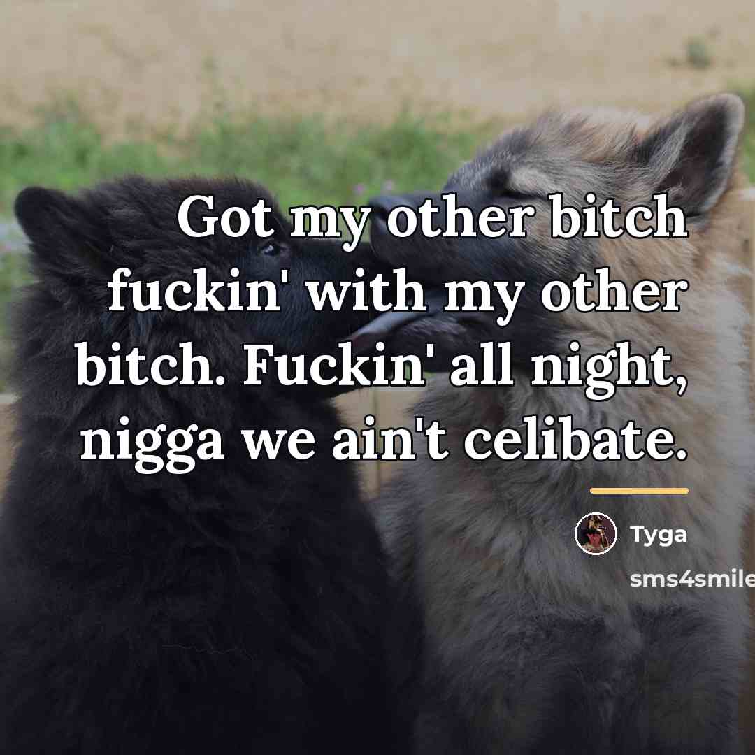 “Got my other bitch fuckin' with my other bitch. Fuckin'…” quote by Tyga