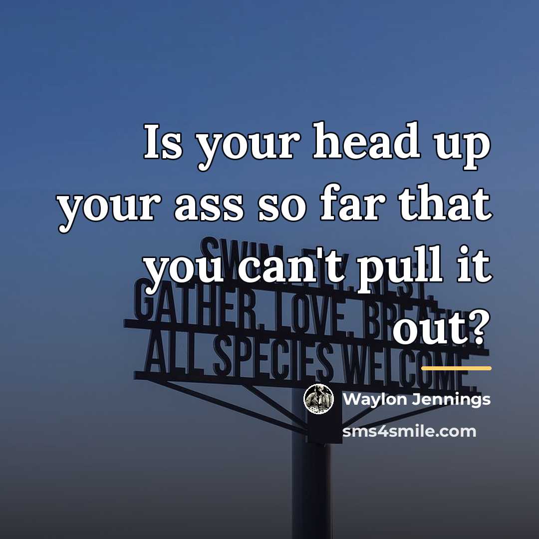 “Is your head up your ass so far that you…” quote by Waylon Jennings