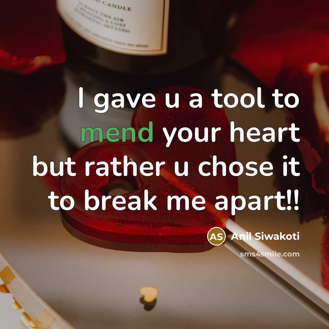 “I gave u a tool to mend your heart but…” quote by Anil Siwakoti