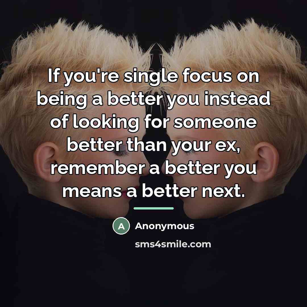 “If you're single focus on being a better you instead…” quote by Anonymous